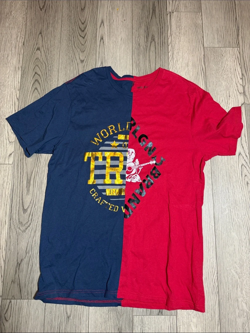 True Religion World Tour Colorblock T-shirt Size Large